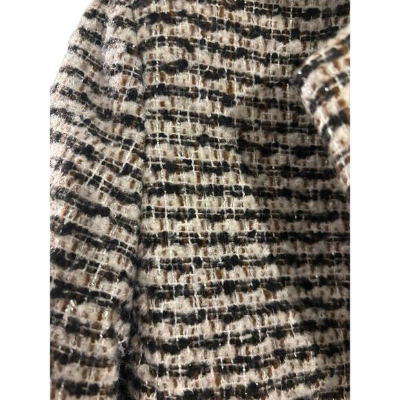 Tweed Double Breasted Ecru Blazer Women’s Size 2 Cream Brown Silver Button NWT - Picture 7 of 9